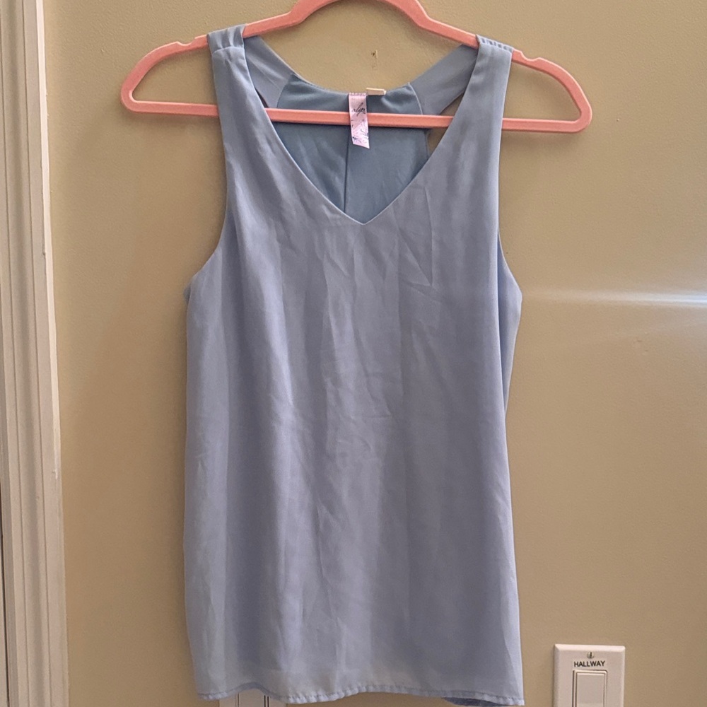 Alya Sky Blue V-Neck Tank Top